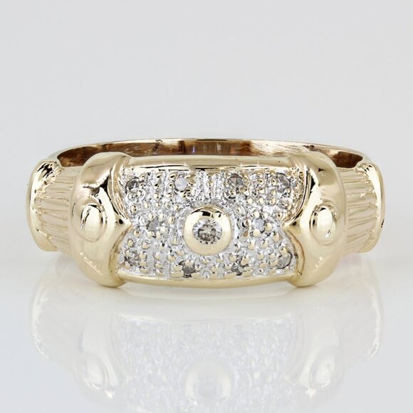 Vintage 14K Two-Tone Gold Diamond Band Ring